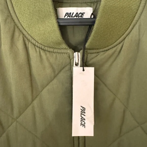 PALACE LONDON D Quilt Bomber Jacket Khaki Large - Picture 4 of 8